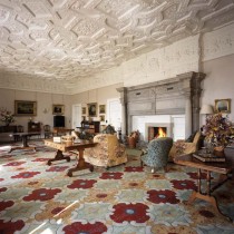 Drawing room Winton House with ornate plaster ceilings