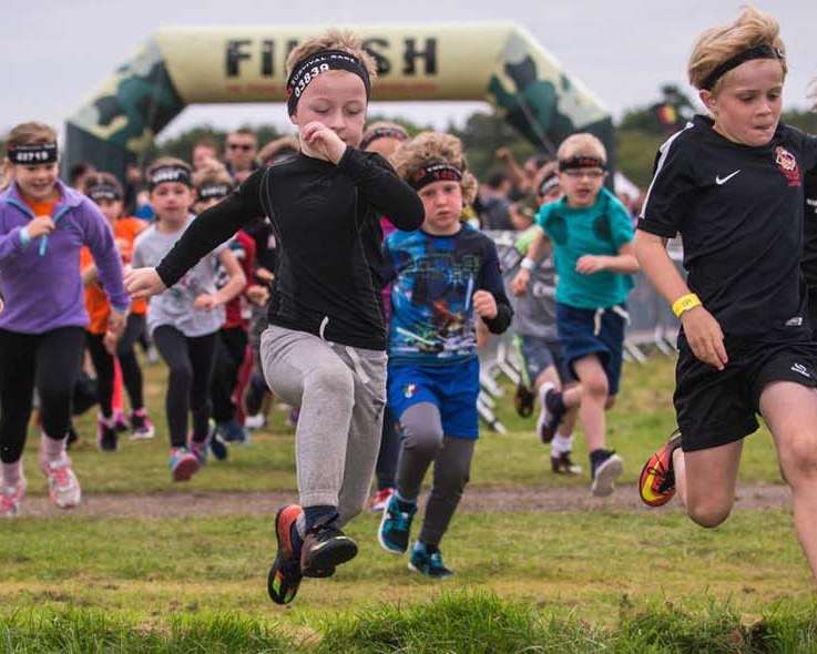 Kids race at Winton Castle.