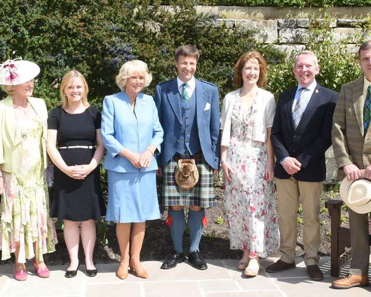 Winton Castle team and HRH Duchess of Rothesay in Winton gardens