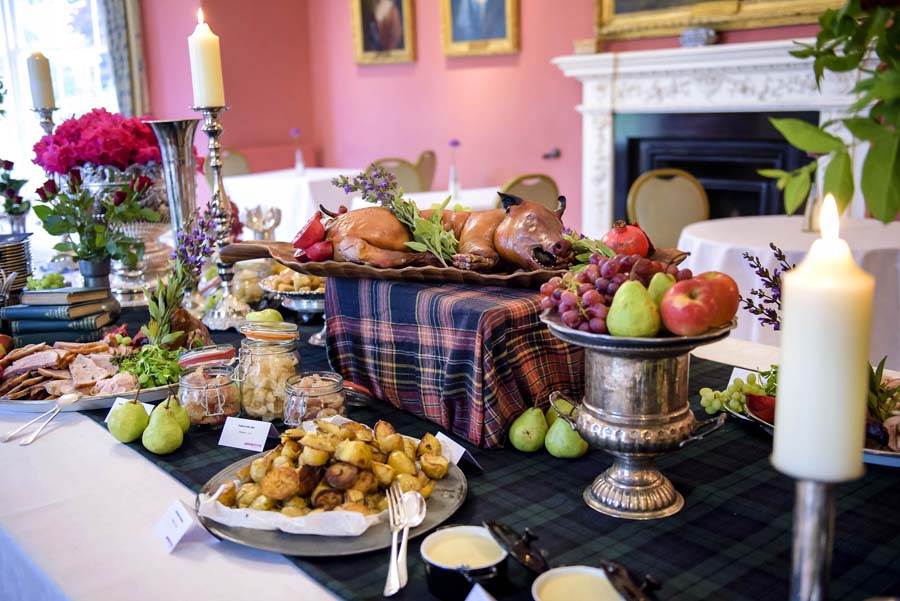 Feast display at Winton Castle Launch