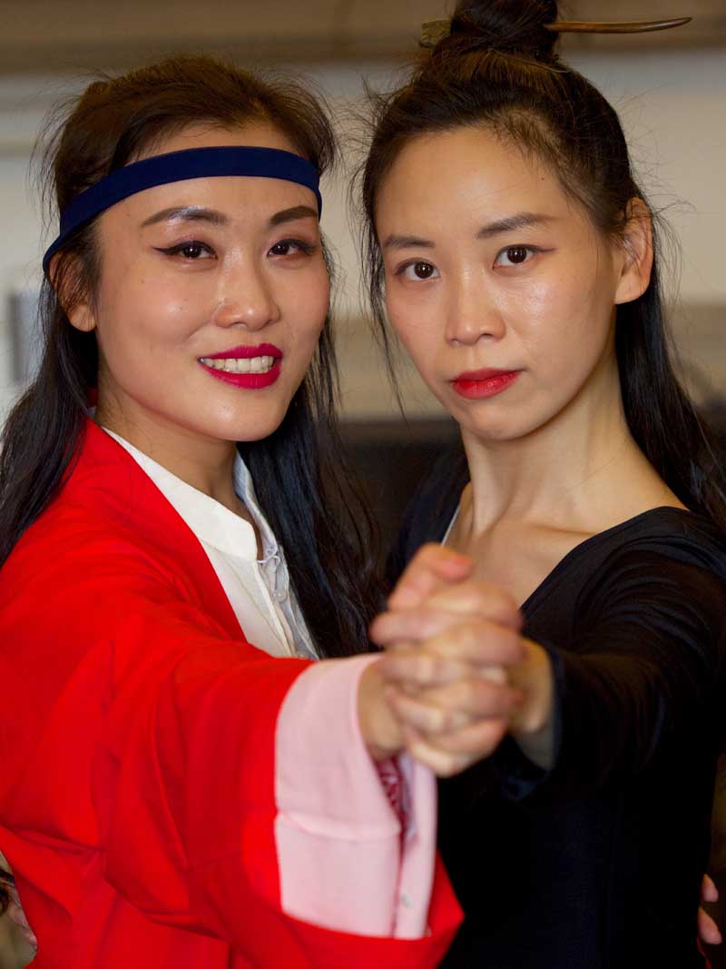 Two Chinese Actresses Dancing at Winton Castle