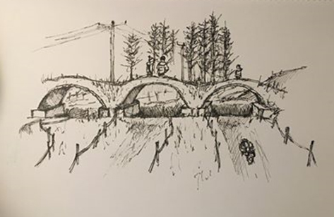 Bridge Sketch Cyclocross Competition Winton Castle