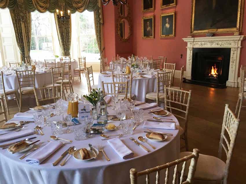 Tables Set In Dining Room at Winton Castle