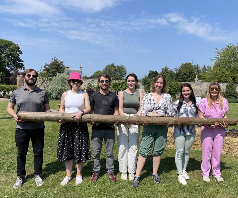 Holding a caber at Winton Castle 800